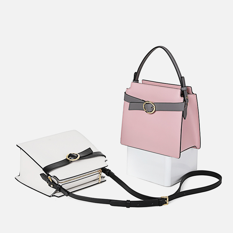 handbag with buckle strap