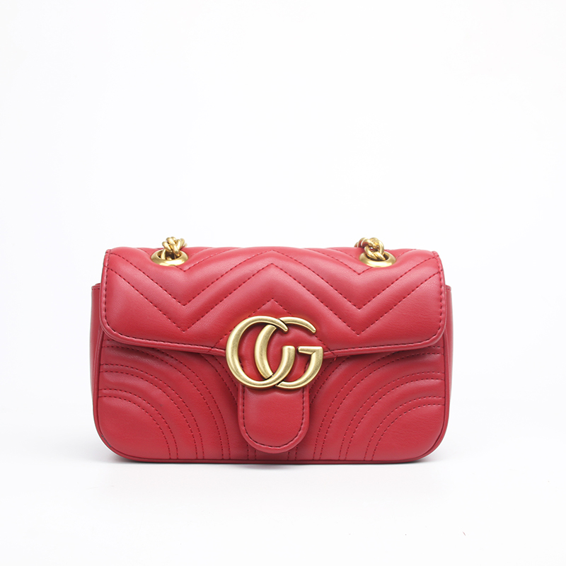 quilted crossbody satchel red