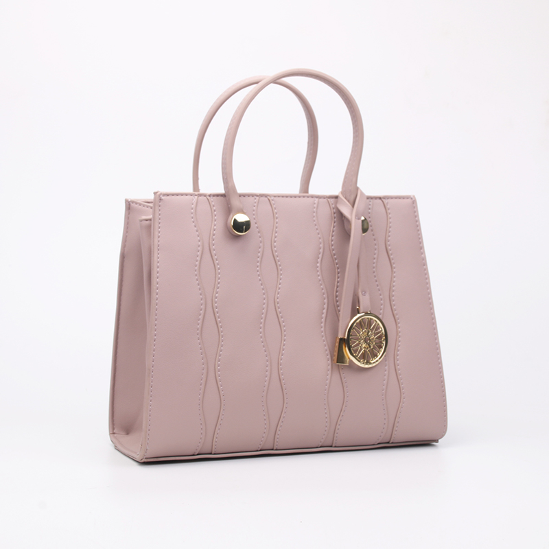 faux leather tote handbag pink