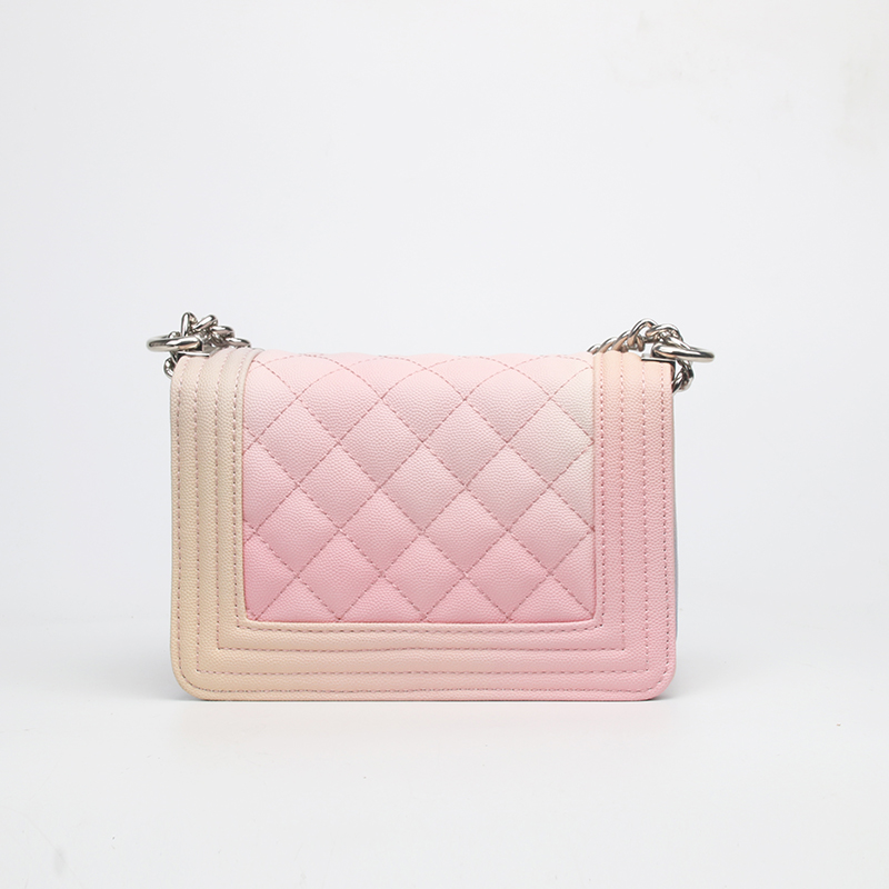 pink crossbody purse with chain strap