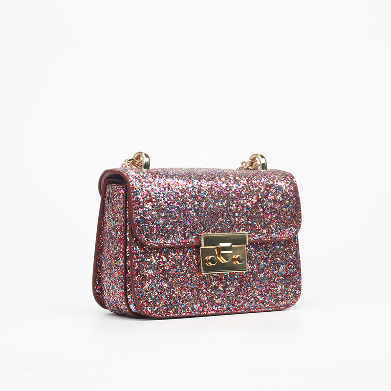 rose gold glitter crossbody purse