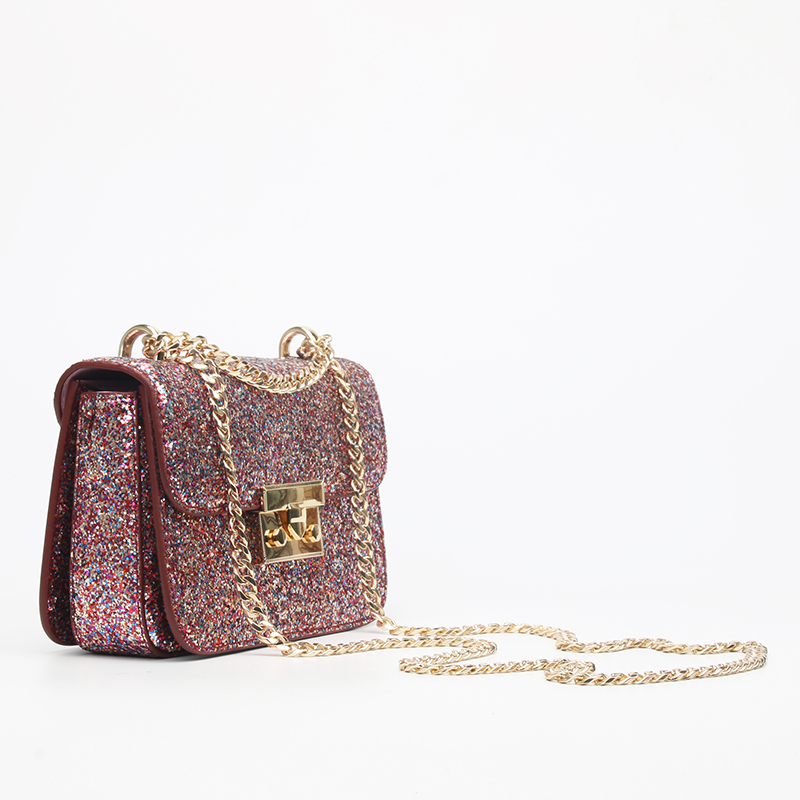 vegan leather glitter crossbody bag