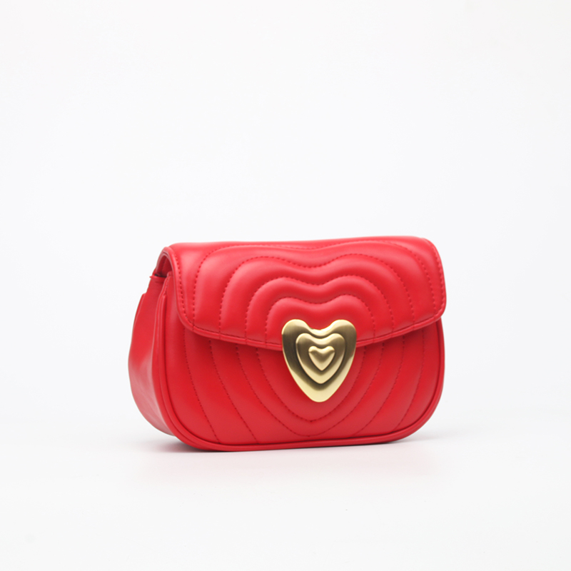quilted heart shape crossbody bag