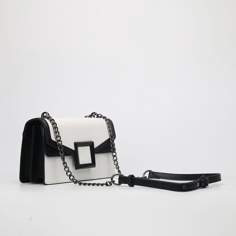 crossbody bag with chain and PU strap