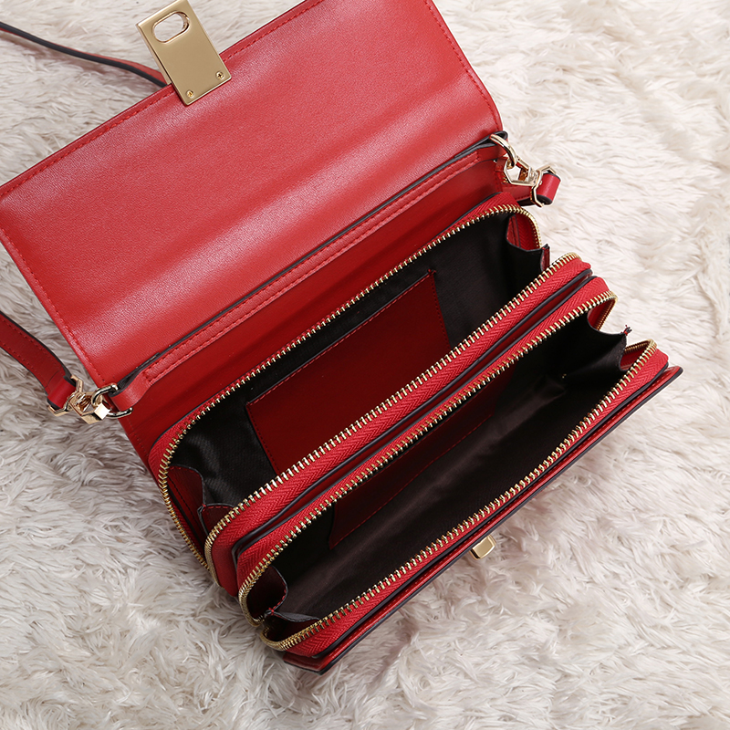 simple leather bag red