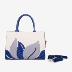 White And Blue Women's Floral Tote Bag