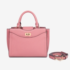 Pink Vegan Leather Handbag