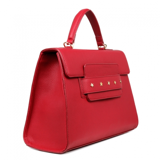 Red Soft Leather Tote Handbags For Women
