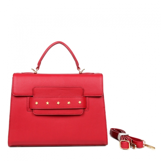 Red Soft Leather Tote Handbags For Women