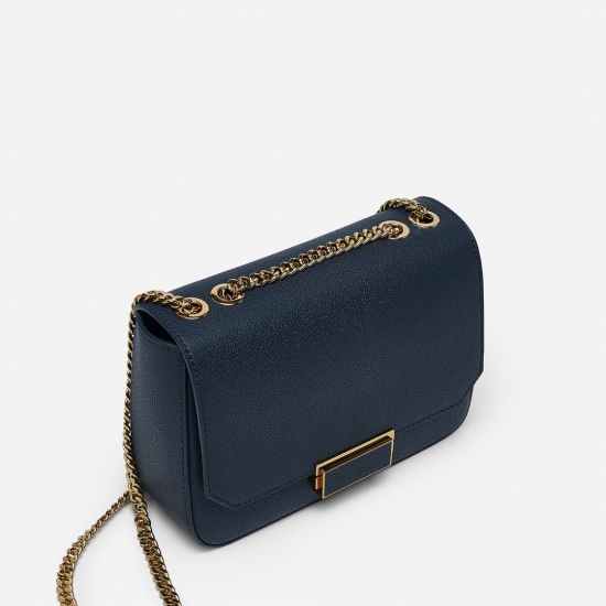 flap shoulder bag with chain